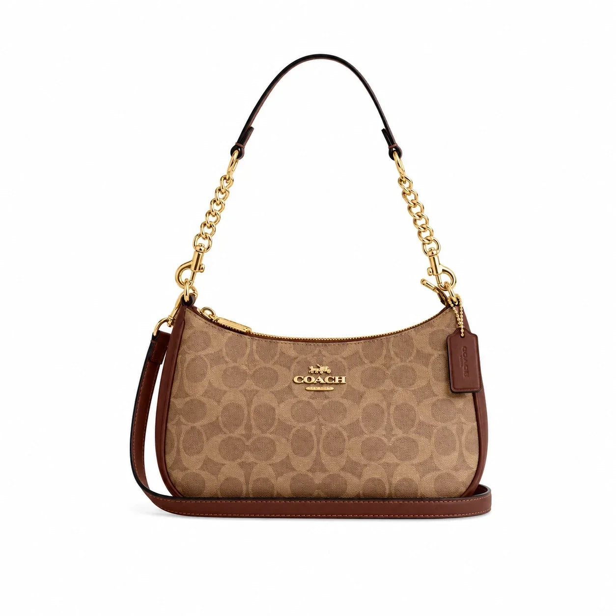 Teri Shoulder Bag In Signature Canvas  - Gold/Brown