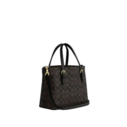 The Mollie Tote Bag 25 In Signature Canvas -  Walnut/Black